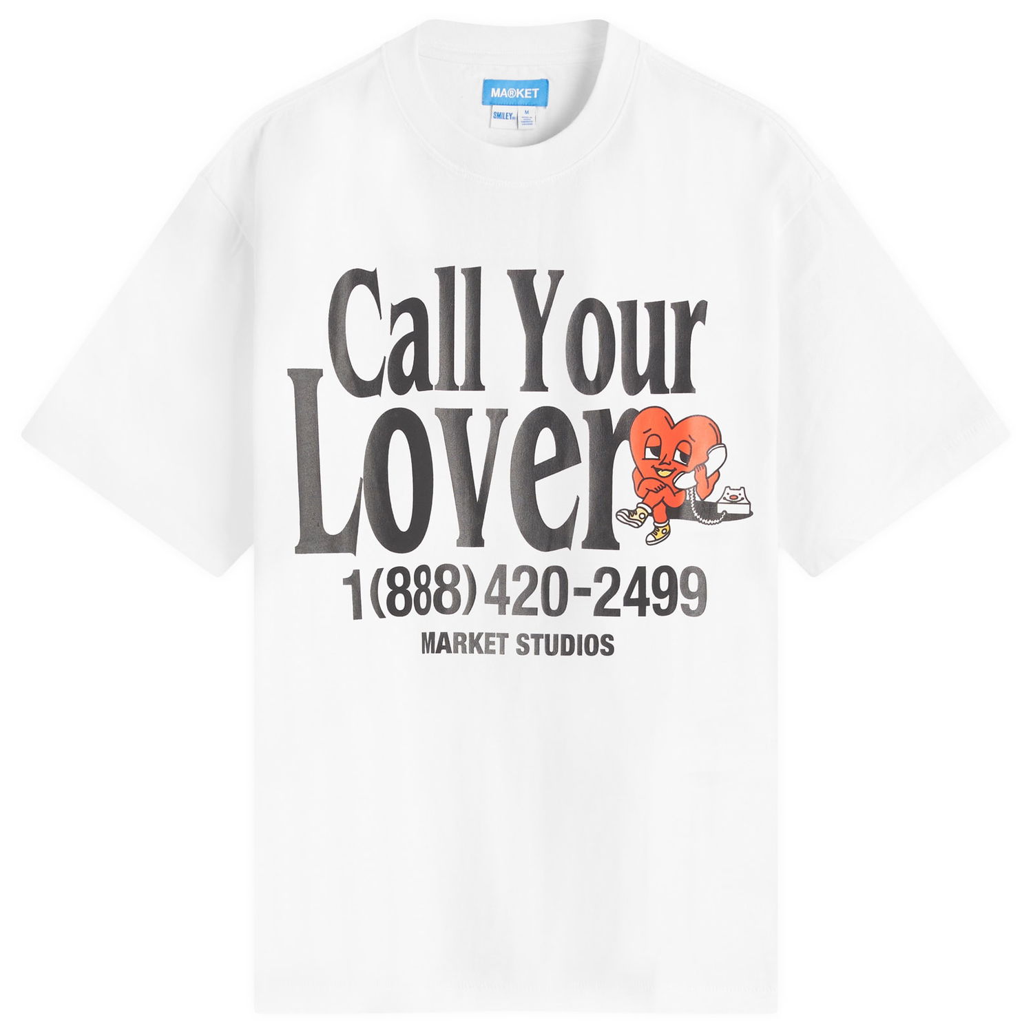 Majica MARKET Call My Lover Graphic Tee Bela | 399002193-WHT, 1