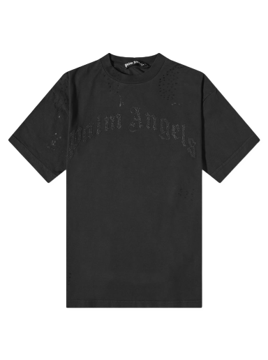 Majica Palm Angels Glittered Logo Tee Črna | PMAA072F22JER0051010