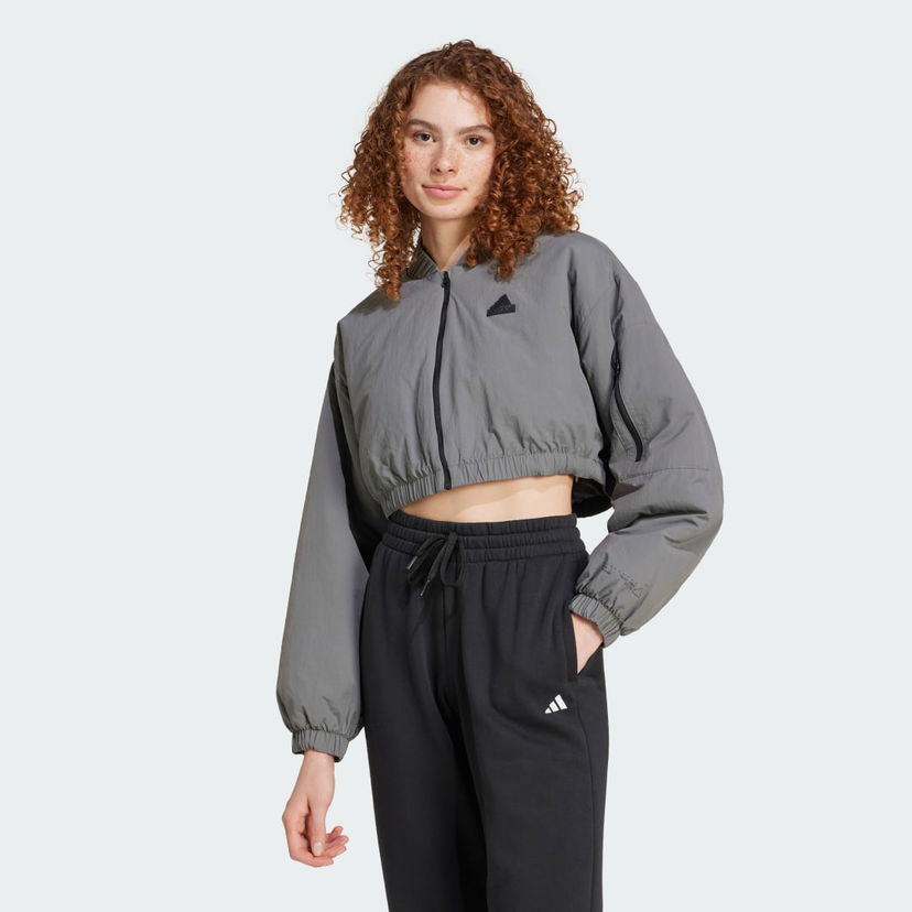 Bomber jakna adidas Performance City Escape Padded Bomber Jacket Siva | IZ1492