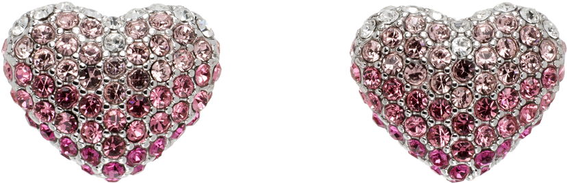 Uhani Marc Jacobs Marc Jacobs Heart Balloon Pavé Earrings Roza | 2P5JER001J04