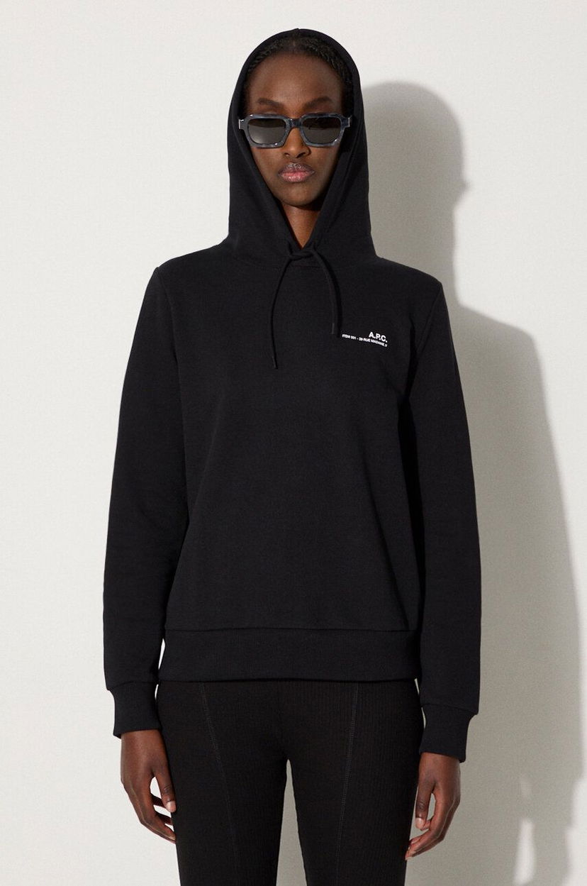Pulover A.P.C. Hoodie With Hood Črna | COEAS.F27674