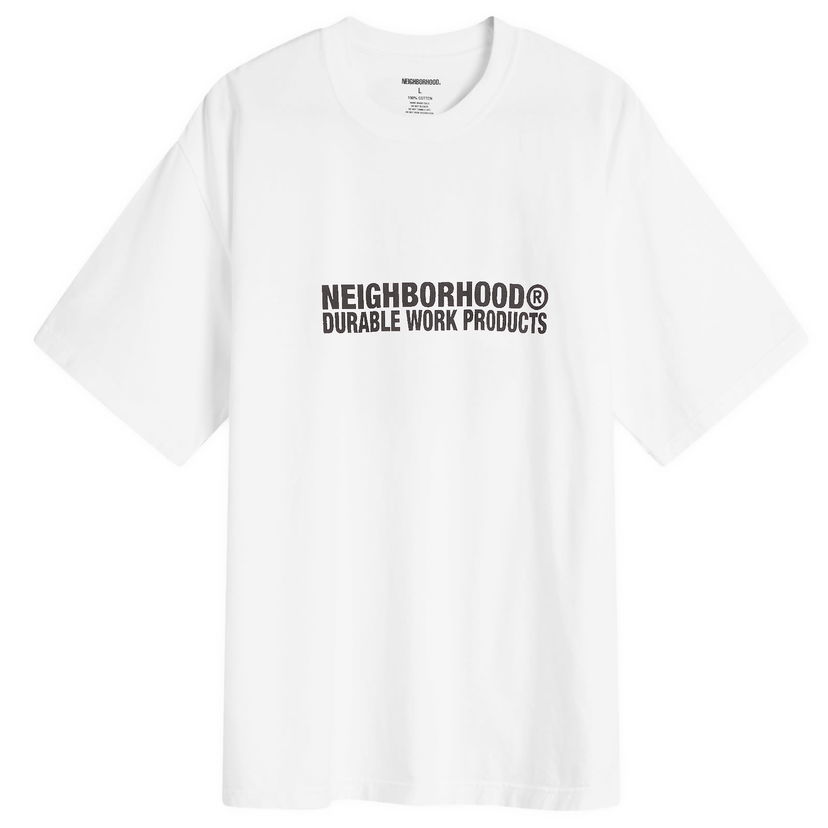 Majica Neighborhood Men's Sheltech Logo T-Shirt, Size Large Bela | 251BWNH-CSM02-WHT