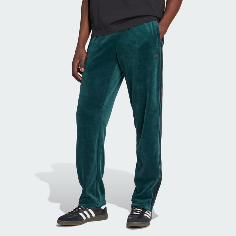 Trenirka adidas Performance Adicolor SST Velour Track Pants Zelena | JX1551