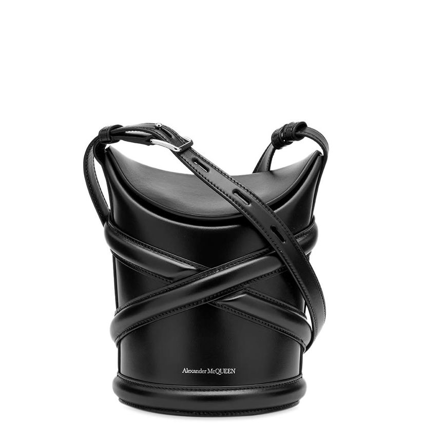 Torba za čez ramo Alexander McQueen The Curve Small Cross Body Bag Black Črna | 6564671YB40-1000
