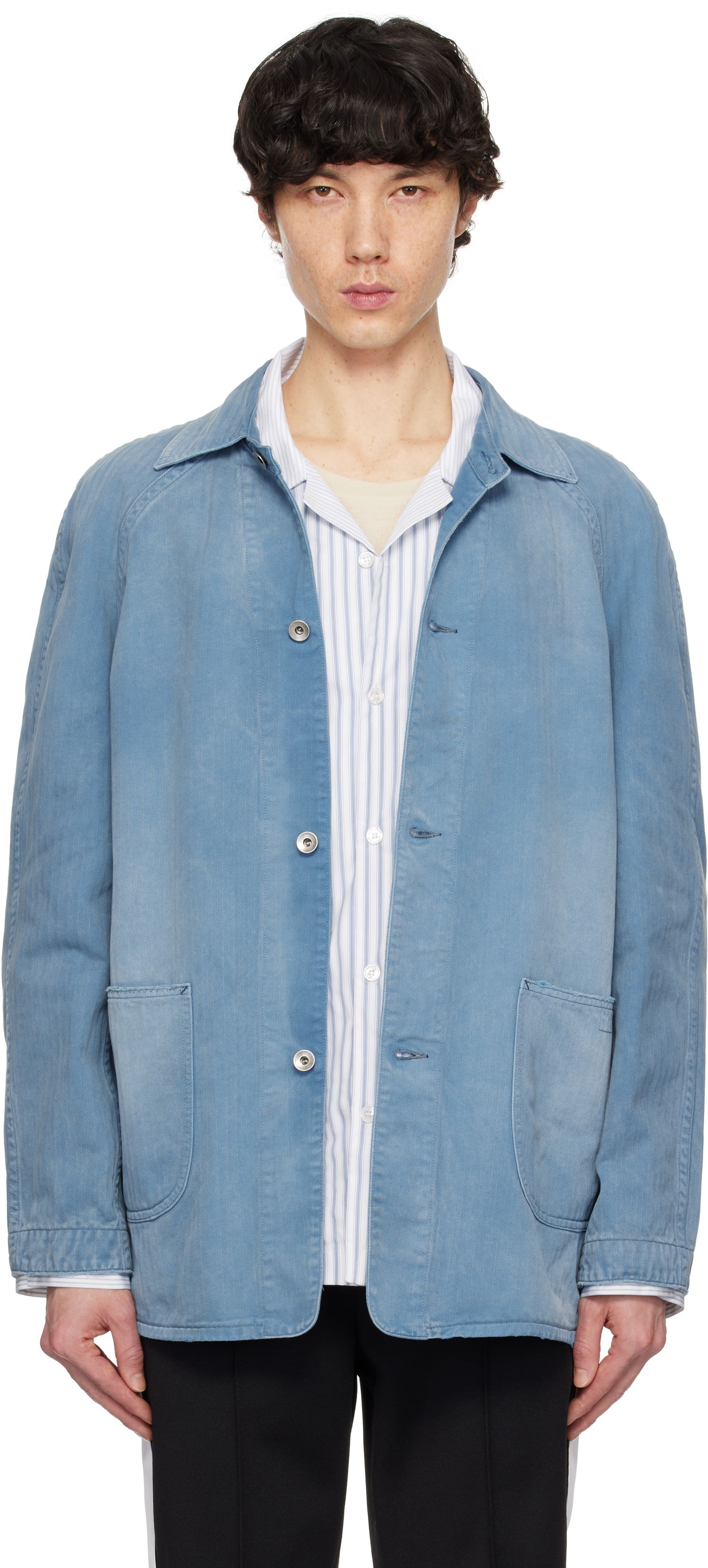 Jakna Maison Margiela Maison Margiela Distressed Caban Denim Jacket Modra | S50AM0635 M30024, 0