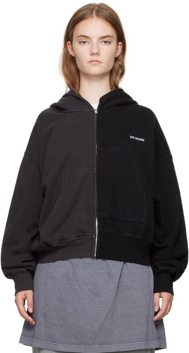 Pulover We11done Unbalance Zip-Up Hoodie Črna | WD-TJ2-24-816-U-MX, 0