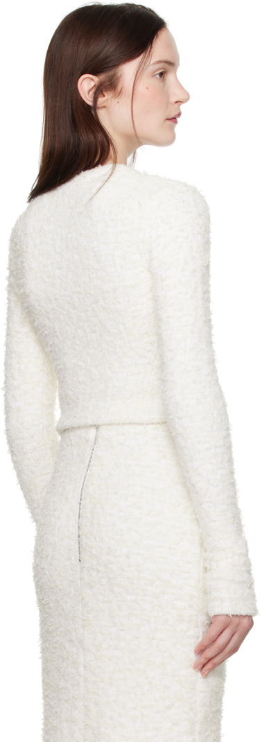 Krila Balenciaga Balenciaga Cropped Bouclé Cardigan Bela | 793604 T3328, 2