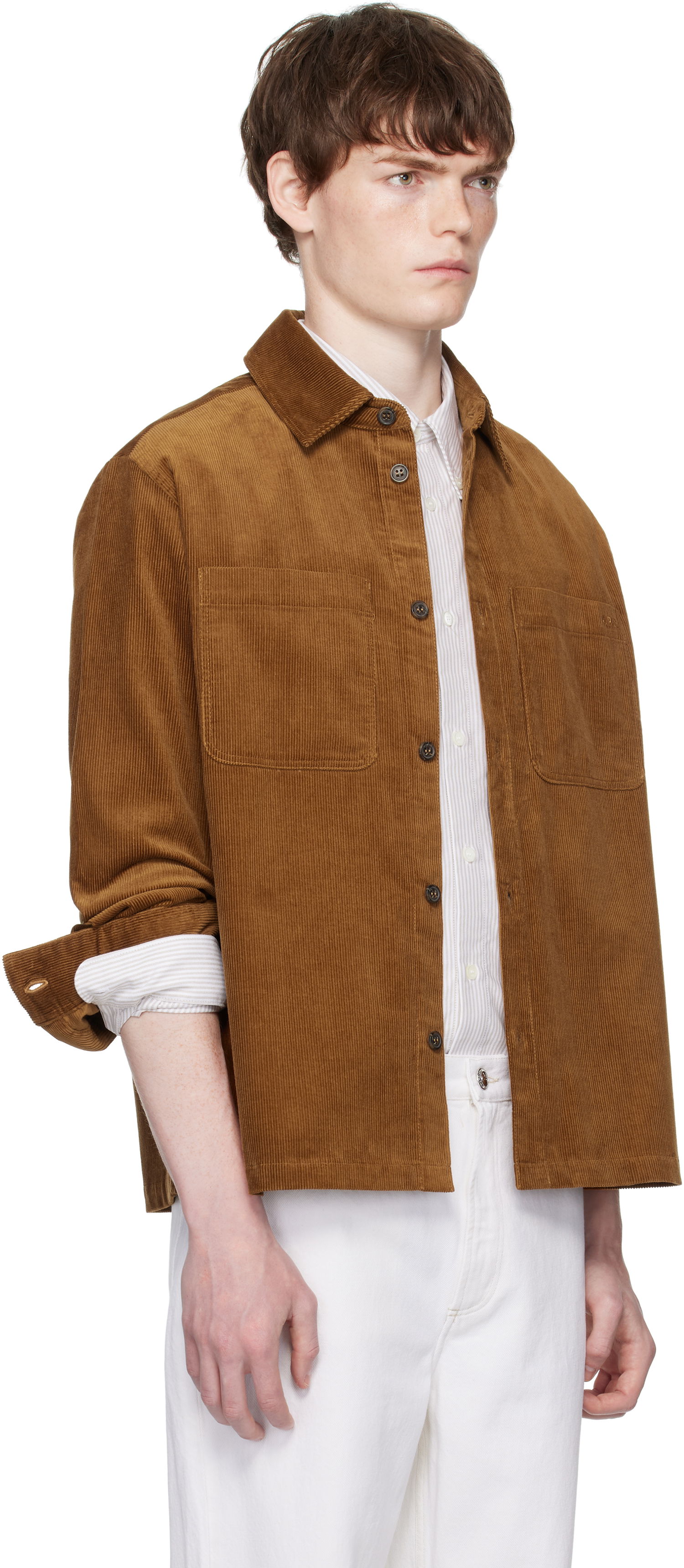 Srajce A.P.C. A.P.C. Leon Corduroy Overshirt Rjava | COHHO-H32019, 1