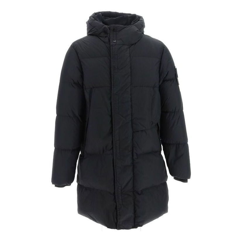 Puhovka Stone Island Hooded Down Long Jacket Črna | 791570323-V0029