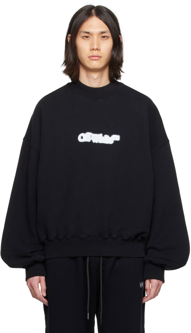 Pulover Off-White Black Blurr Book Over Sweatshirt Črna | OMBA070F23FLE0021001
