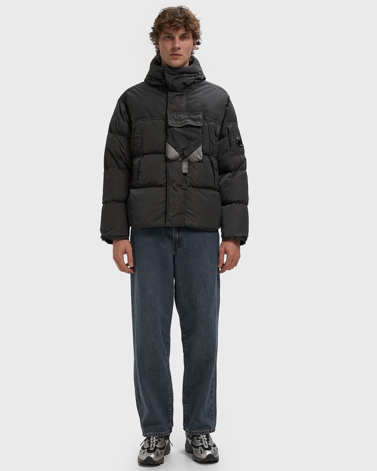 Puhovka C.P. Company Medium Hooded Puffer Jacket Črna | 19CMOW013A006369M-978, 1
