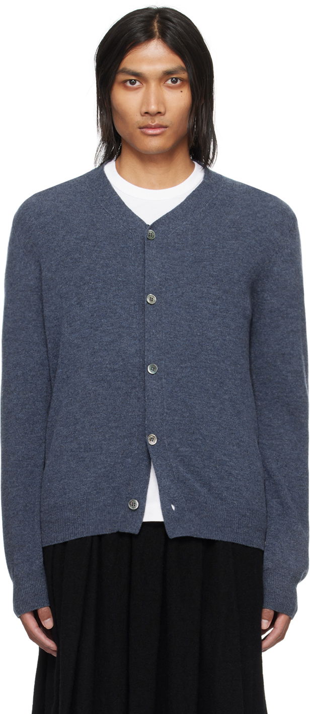 Pleteni pulover Comme des Garçons Heart Patch Cardigan Mornarica | P1N092