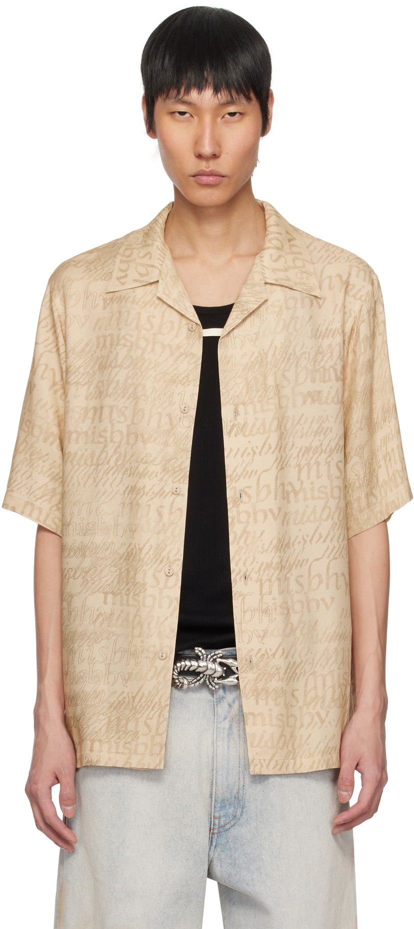 Srajce MISBHV MISBHV All Over Print Viscose Shirt Bež | 250M132
