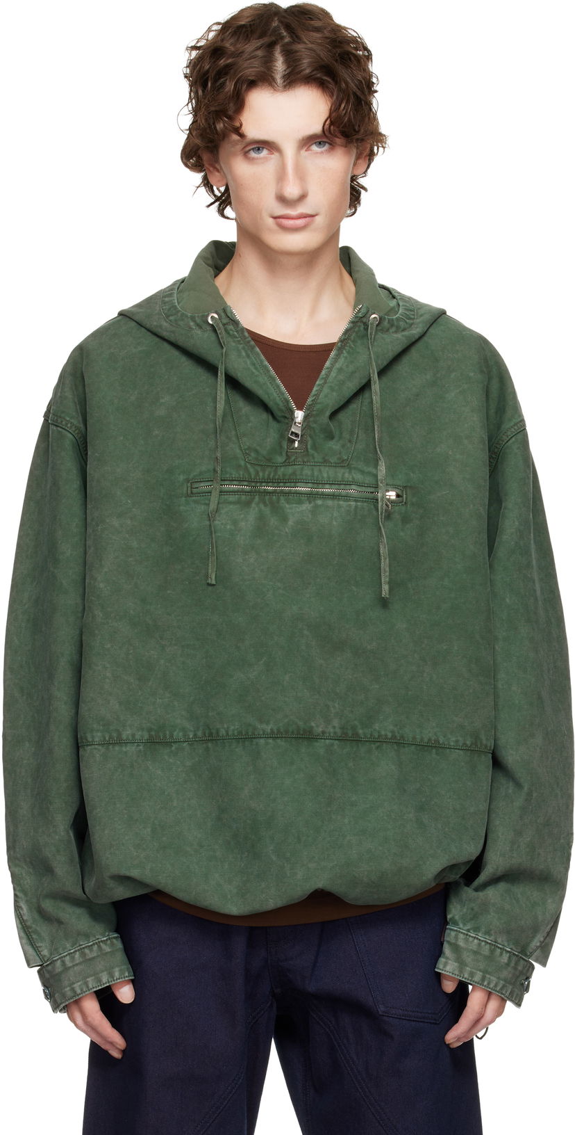 Jakna JW Anderson JW Anderson Garment-Dyed Anorak Jacket Zelena | JK0397-PG1600