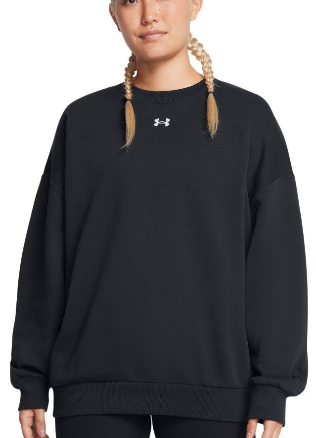 Pleteni pulover Under Armour Under Armour Rival Fleece OS Crew Sweatshirt Črna | 1386463-001