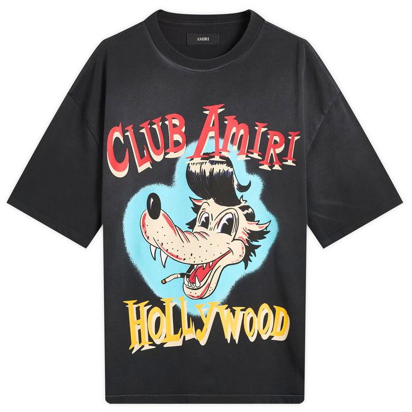 Majica AMIRI Amiri Club Wolf Oversized T-Shirt, Size Large Črna | AMJYTE1238-BLK