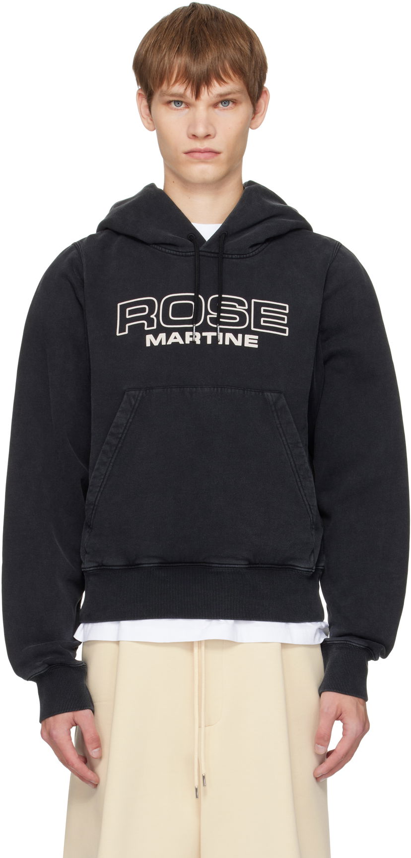Pulover Martine Rose Martine Rose Shrunken Hoodie Črna | 625JS01002CW