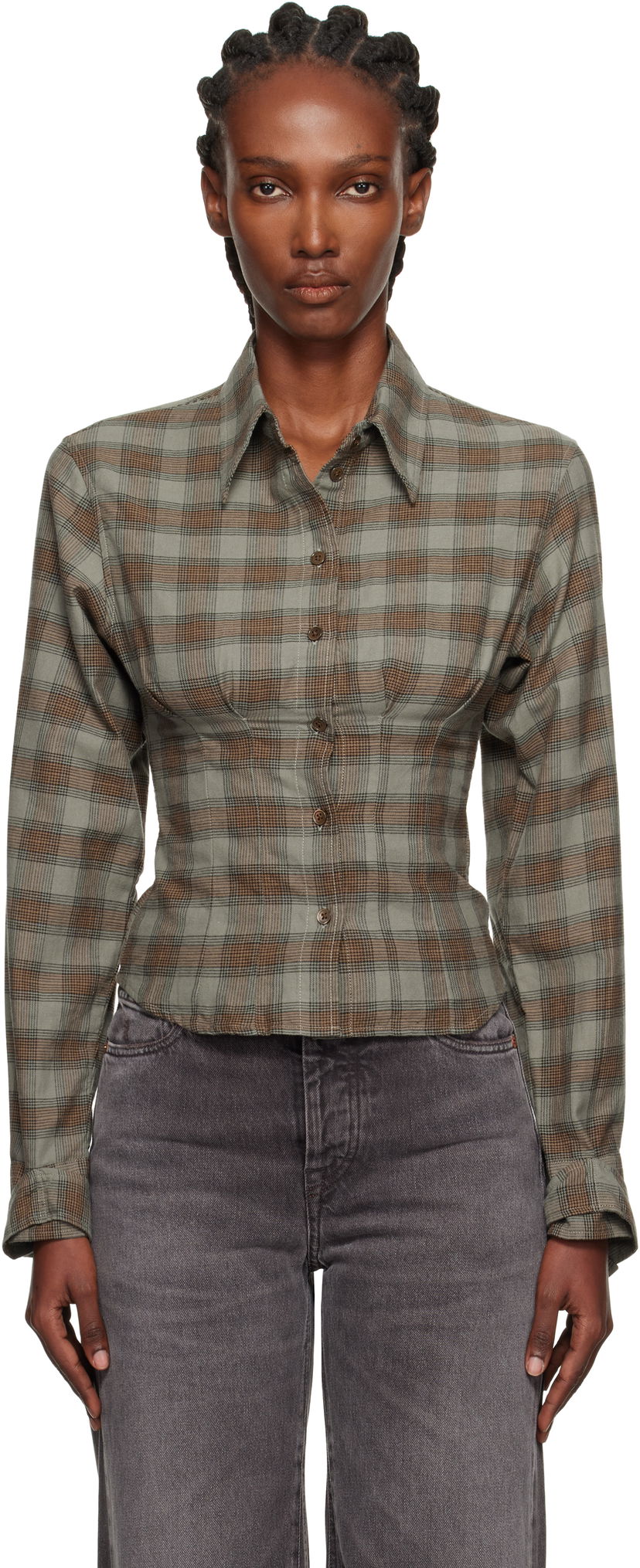 Srajce OUR LEGACY Our Legacy Envelop Plaid Shirt Zelena | W4252EI