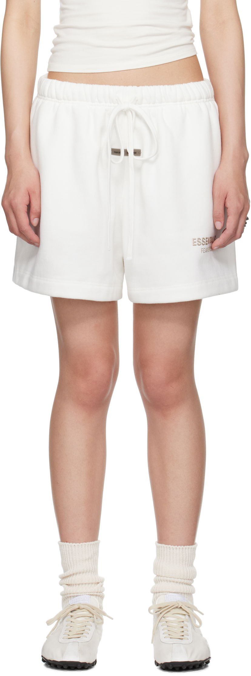 Kratke hlače Fear of God ESSENTIALS Fleece Soccer Shorts Bela | 160SP255714FW