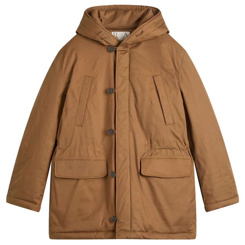 Parka Ranra Ranra Neve Canvas Cotton Parka Jacket, Size Large Rjava | AMFW25OW01689-C725
