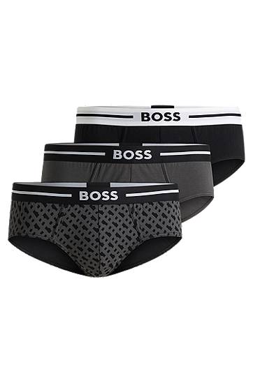 Spodnje perilo in nogavice BOSS Three-pack of logo briefs in stretch cotton Večbarvna | 50531706
