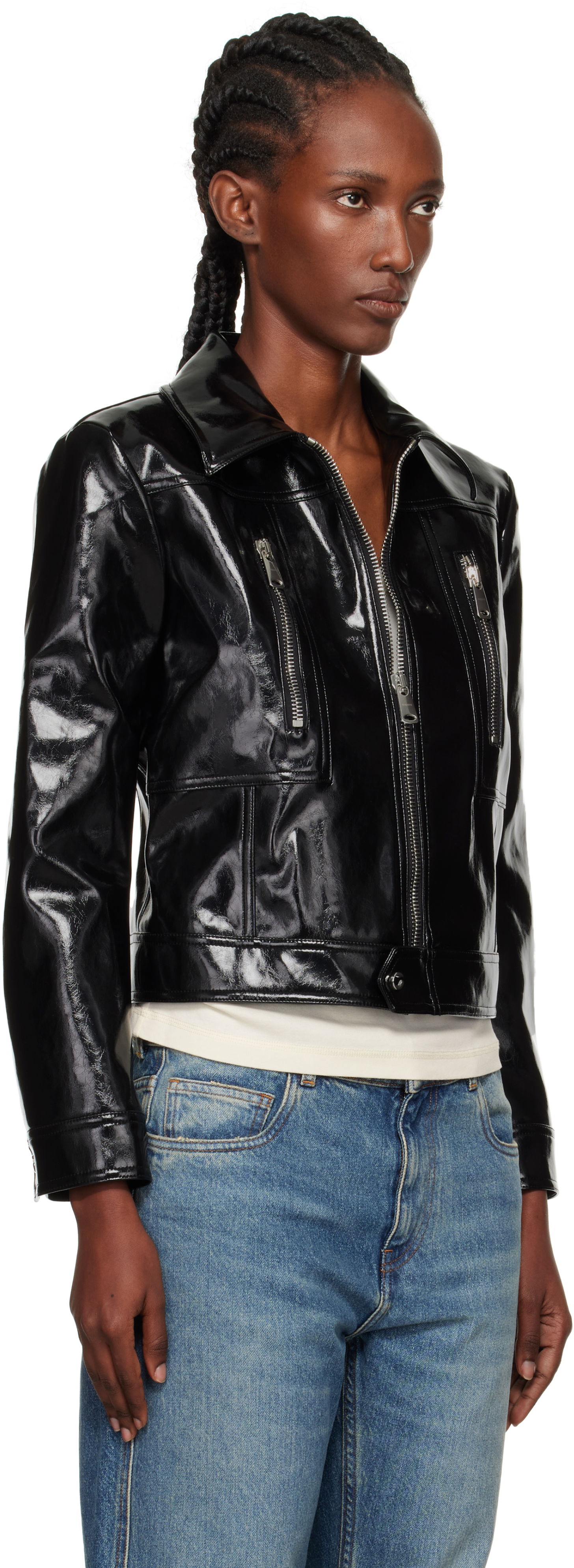 Jakna Coperni Coperni Cactus Faux-Leather Jacket Črna | COPBL34F6054, 1