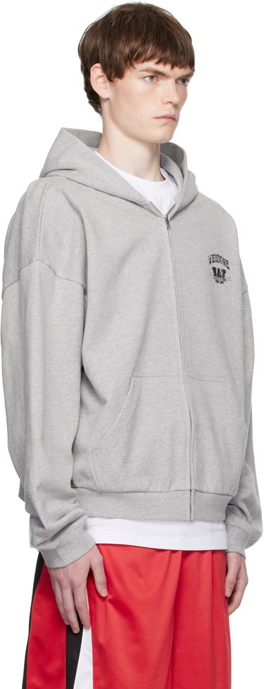 Pulover We11done We11done College Zip-Up Hoodie Siva | WD-TJ2-25-846-U-MG, 1