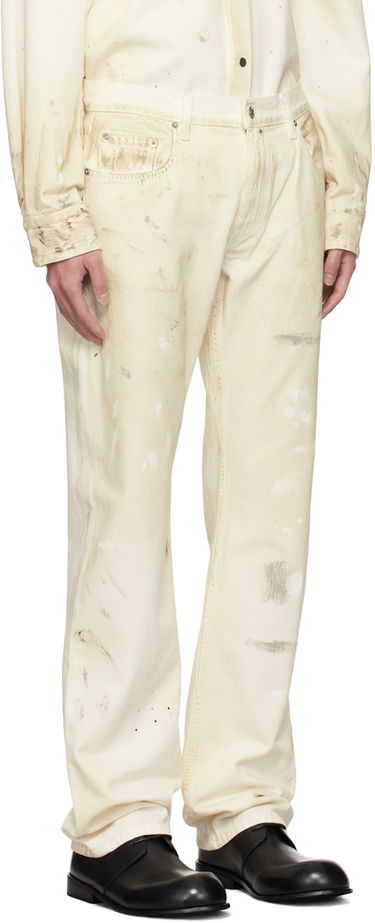 Kavbojke Helmut Lang Helmut Lang Low-Rise Painted Jeans Bež | O05DM201, 1