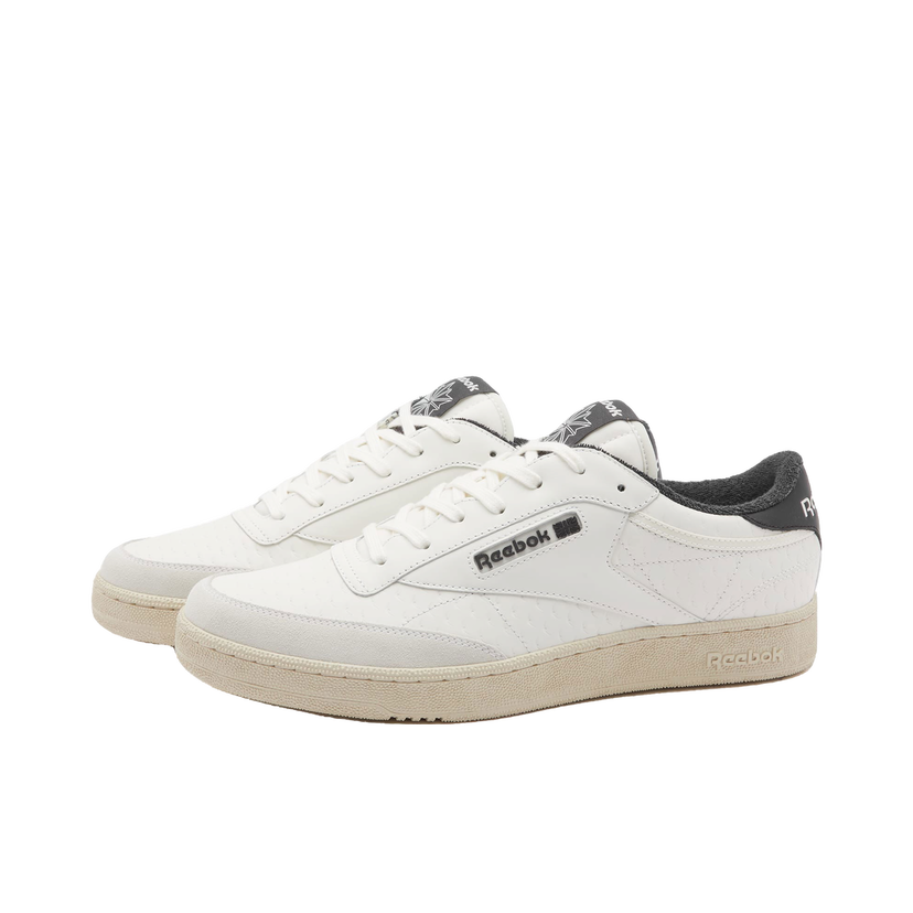 Superge in čevlji Reebok Men's Club C Sneakers in White/Black, Size UK 10 | END. Clothing Siva | RMIA011C99LEA0030110