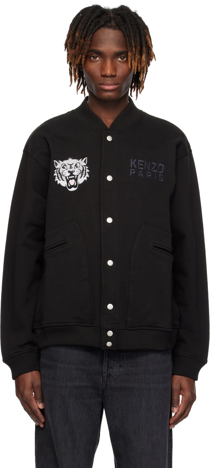 Bomber jakna KENZO Kenzo Paris 'Happy Tiger' Embroidered Bomber Jacket Črna | FF55BL1244MT