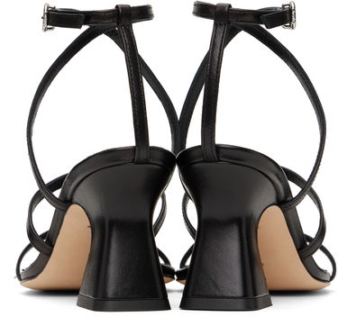 Modni dodatki Aeyde Aeyde Edda Leather Heeled Sandals Črna | A11-HS-HLMS75CH152-SS25-800-007, 1