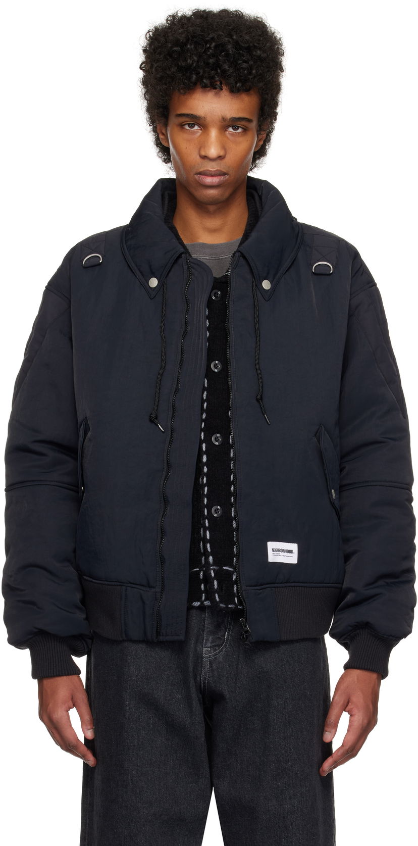 Bomber jakna Neighborhood Neighborhood Sailing Padded Bomber Jacket Črna | 242SZNH-JKM04