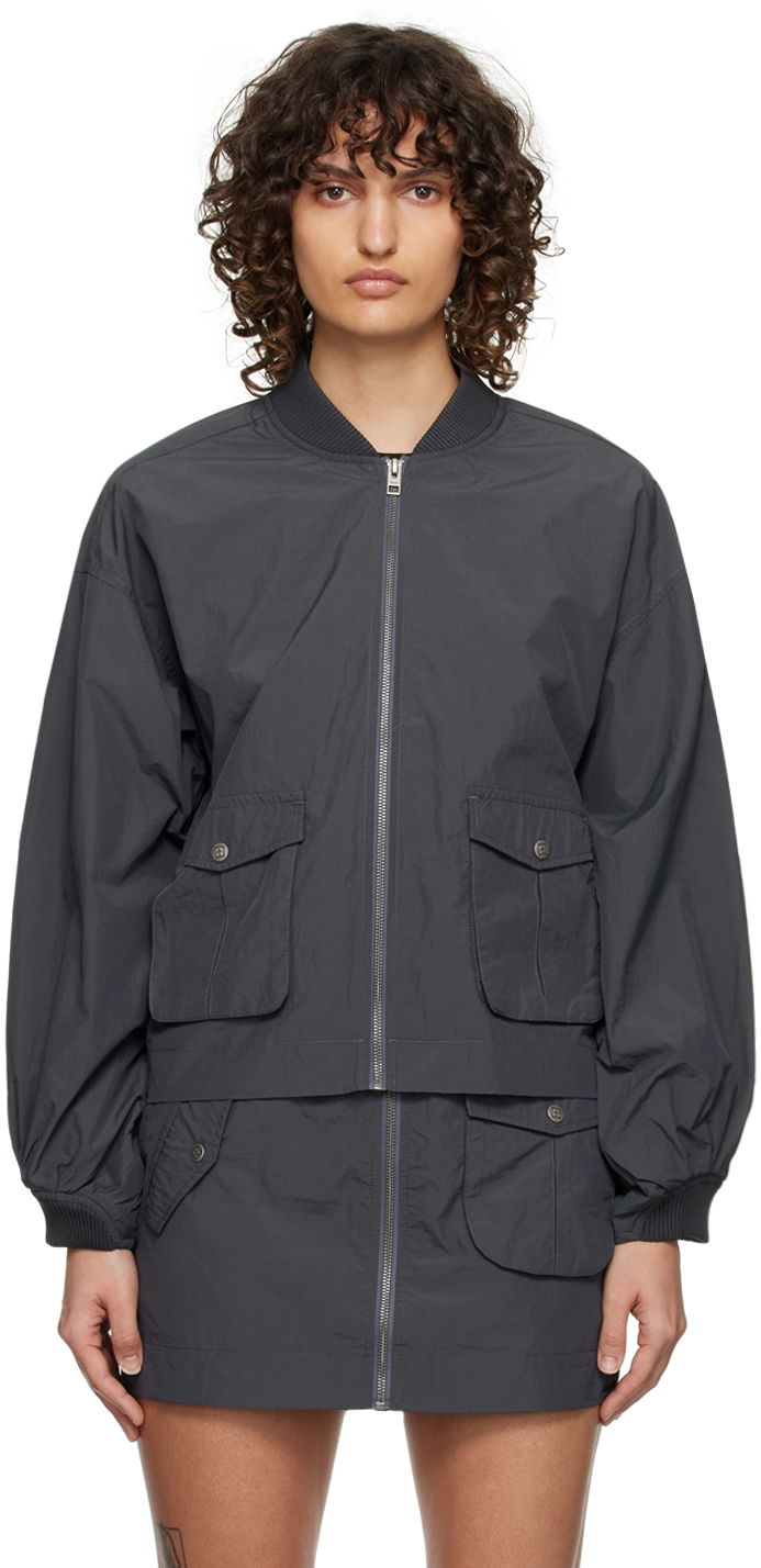 Bomber jakna Ksubi Elemental Bomber Jacket With Flap Pockets Siva | WSP23JK003