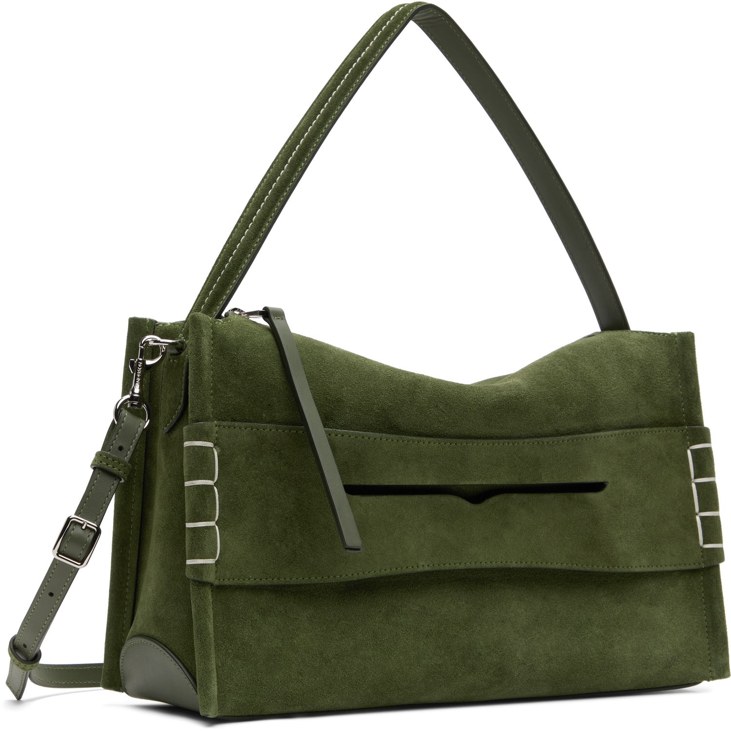 Torba za čez ramo JW Anderson JW Anderson Medium Loafer Suede Shoulder Bag Zelena | HB0732-LA0364, 1