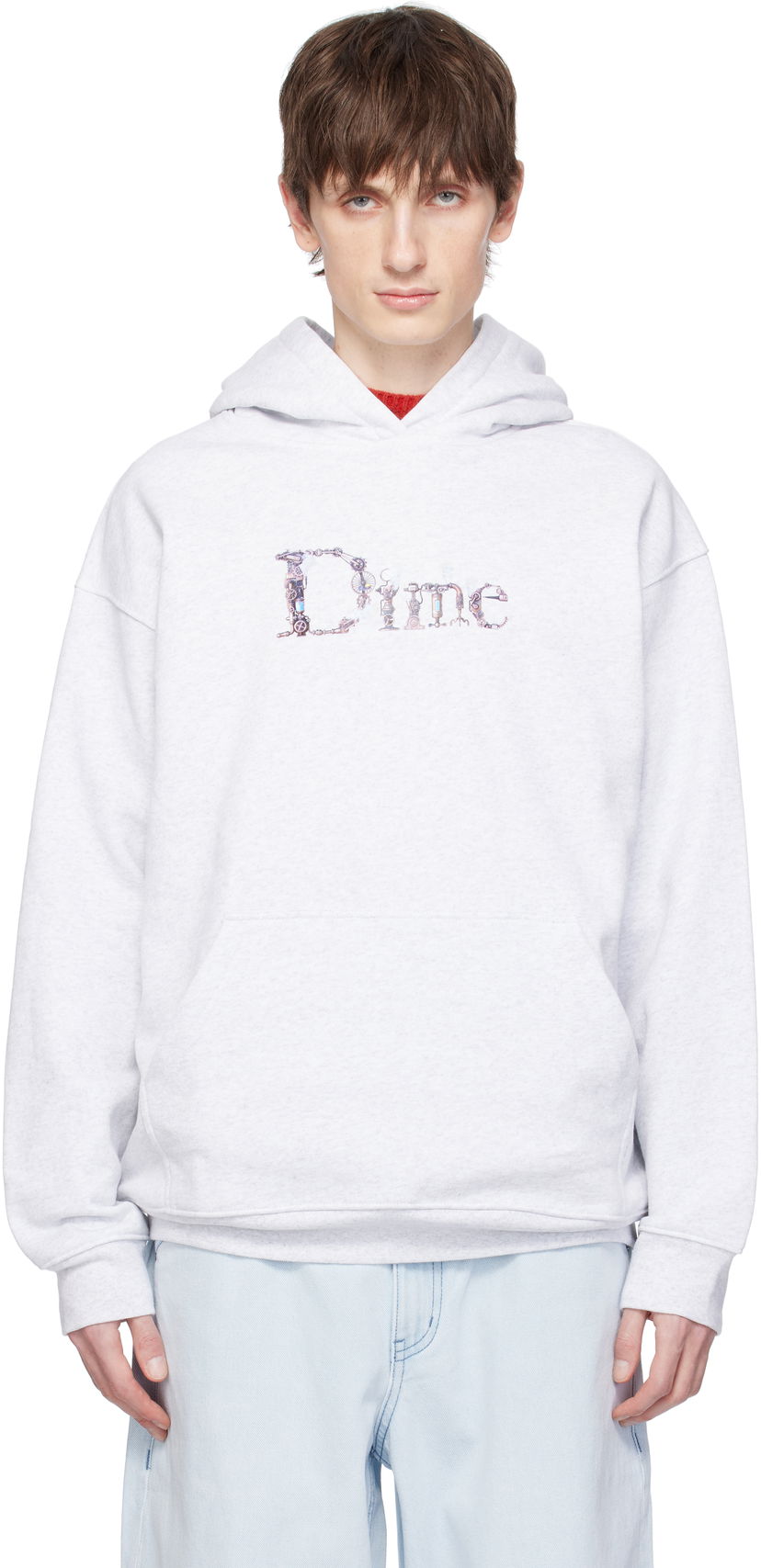 Pulover Dime Dime Classic Steampunk Hoodie Siva | DIMESP2541ASH