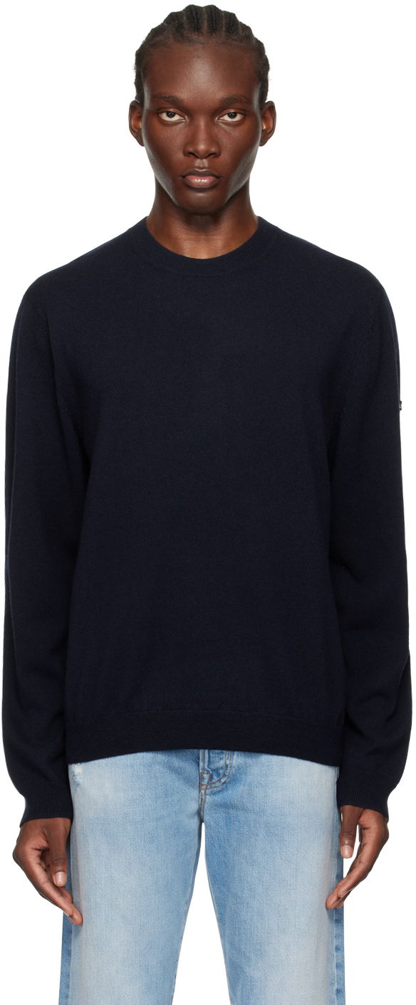 Pleteni pulover A.P.C. Navy Laurent Sweater Mornarica | WVBCZ-H23320