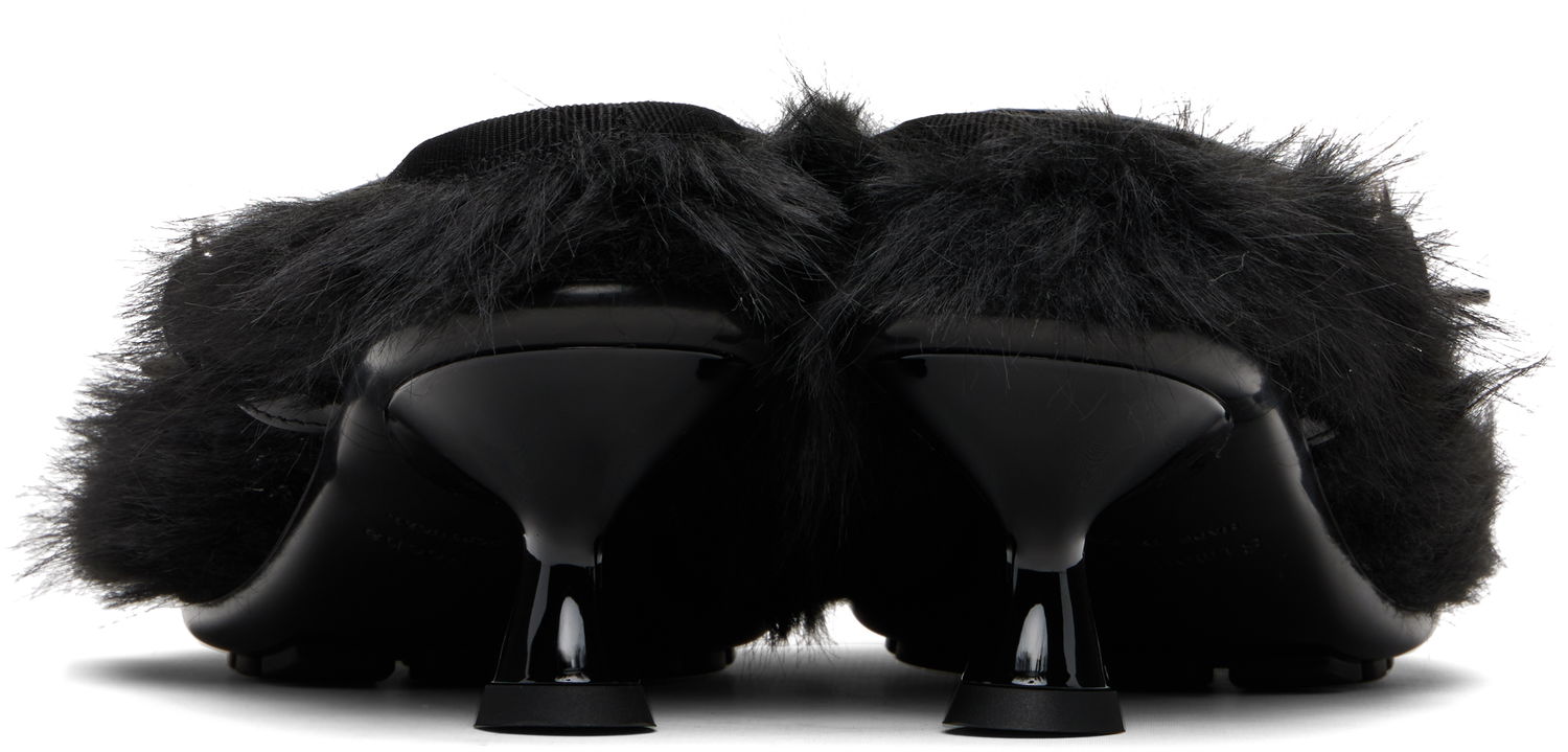 Nakit Simone Rocha Simone Rocha Faux Fur Grip Mule Heels Črna | HBG1 1090, 1