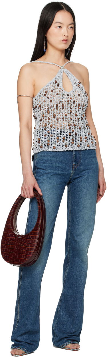 Majica brez rokavov Coperni Coperni Beaded Knitted Tank Top Siva | COPML132Y3013, 3