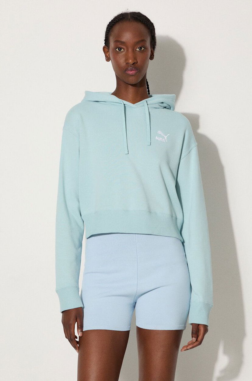 Pulover Puma Puma Better Classic Cropped Hoodie Modra | 624229