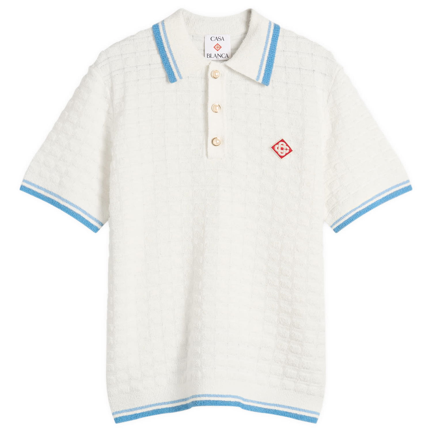Polo majica Casablanca Casablanca Boucle Polo, Size Large Bela | MPF25-KW-999-01, 1