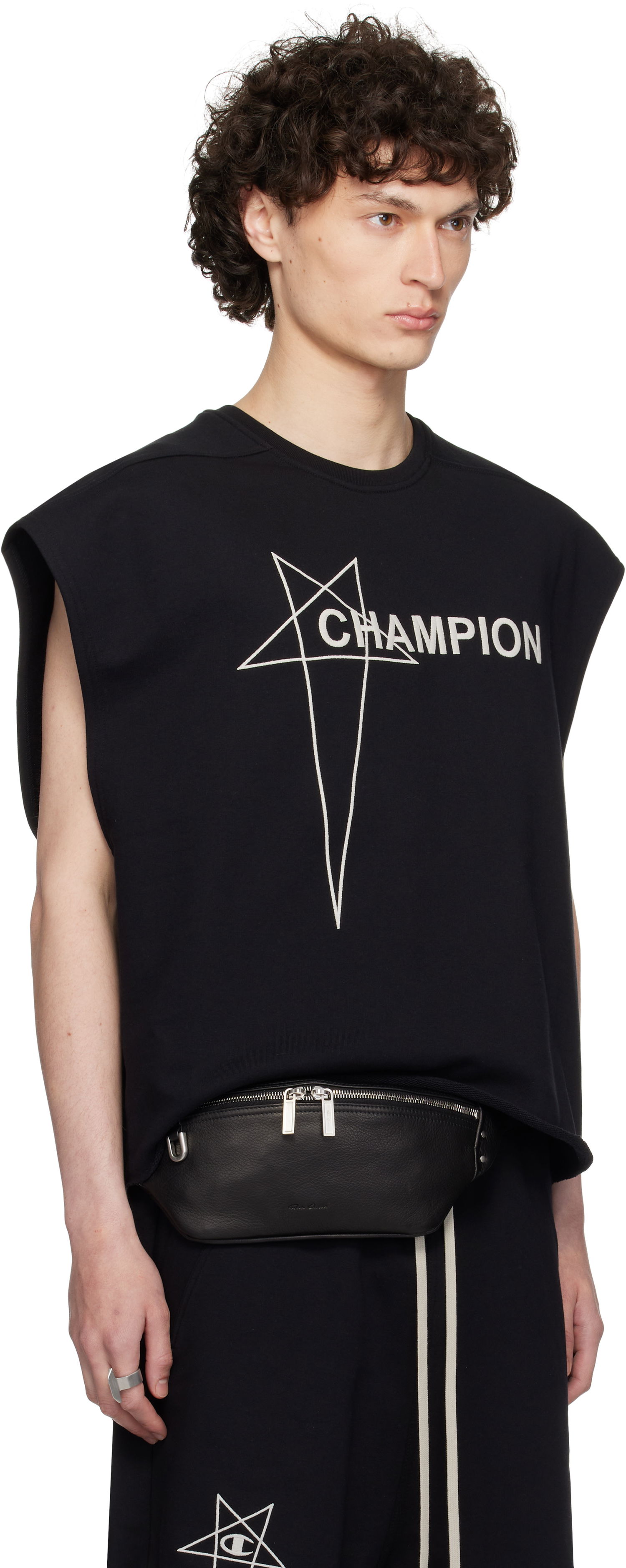 Majica brez rokavov Rick Owens Rick Owens Champion Edition Micro Tatlin Sleeveless T-Shirt Črna | CM01E1666 CHFE FELPA, 1