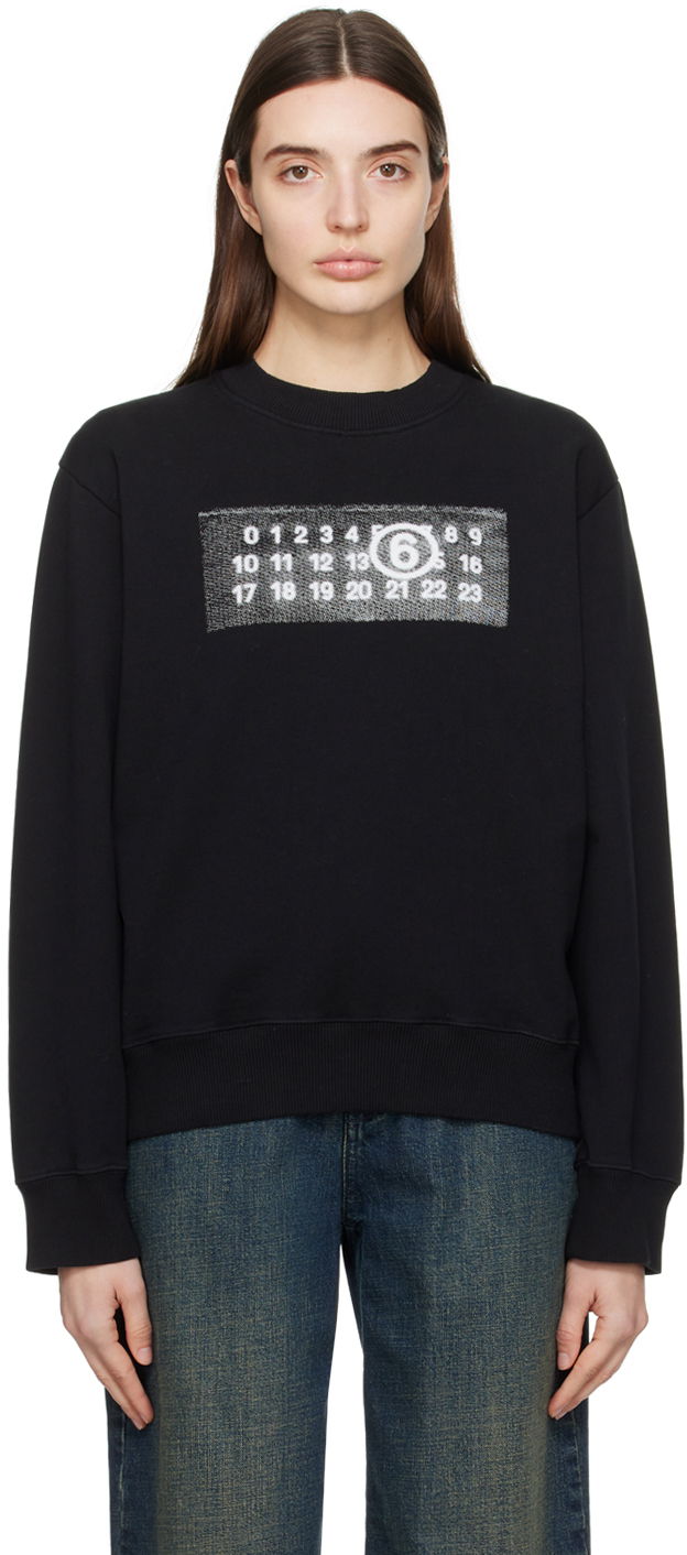 Pulover Maison Margiela MM6 Print Sweatshirt Črna | SH0GU0007 S25537