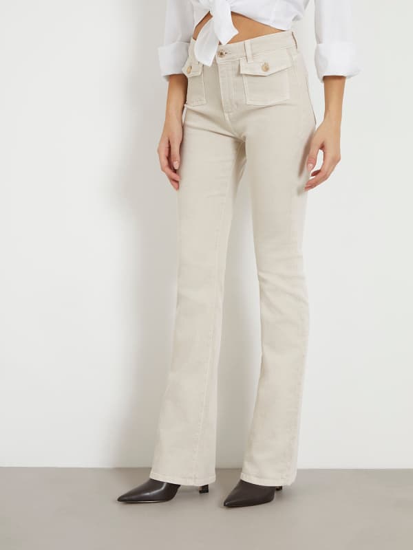 Hlače GUESS High Rise Flare Pant Bež | W4RB38WFY1A, 0