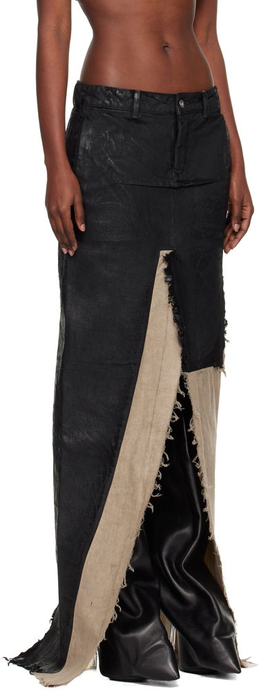Krila Rick Owens Concordians Sliced Denim Maxi Skirt Večbarvna | RO02E4393 BMC921, 1