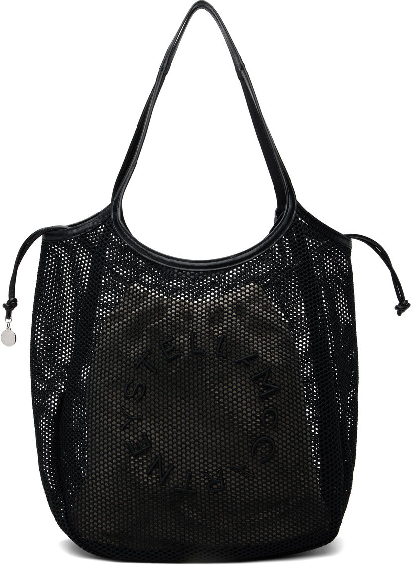 Tote bag Stella McCartney Stella McCartney Logo Mesh Tote Črna | 7B0170WP0595