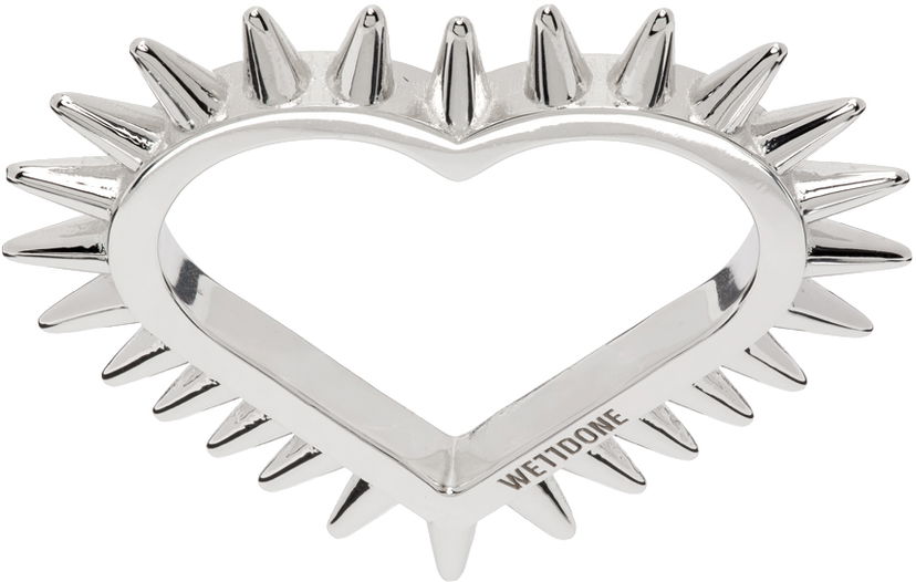 Prstan We11done We11done Small Spike Heart Ring Kovinski | WD-AJ1-23-502-U-SV