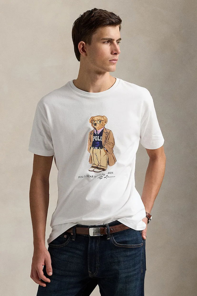 Majica Polo by Ralph Lauren Polo Ralph Lauren Sscncmslm1 Printed T-Shirt Bela | 710974584