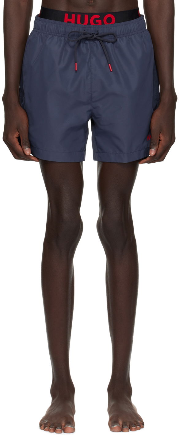 Kratke hlače BOSS Hugo Printed Swim Shorts Mornarica | 50496287