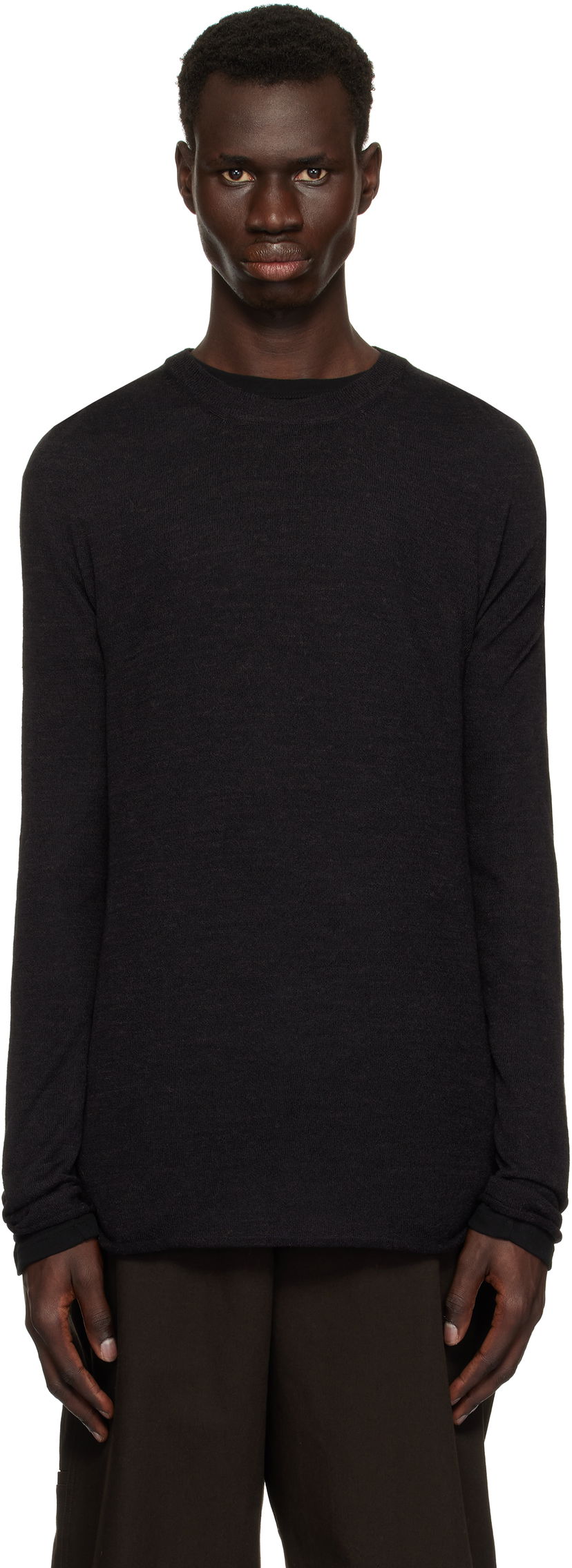 Pleteni pulover Jil Sander Jil Sander Layered Sweater Črna | J47FV0111_JTN381