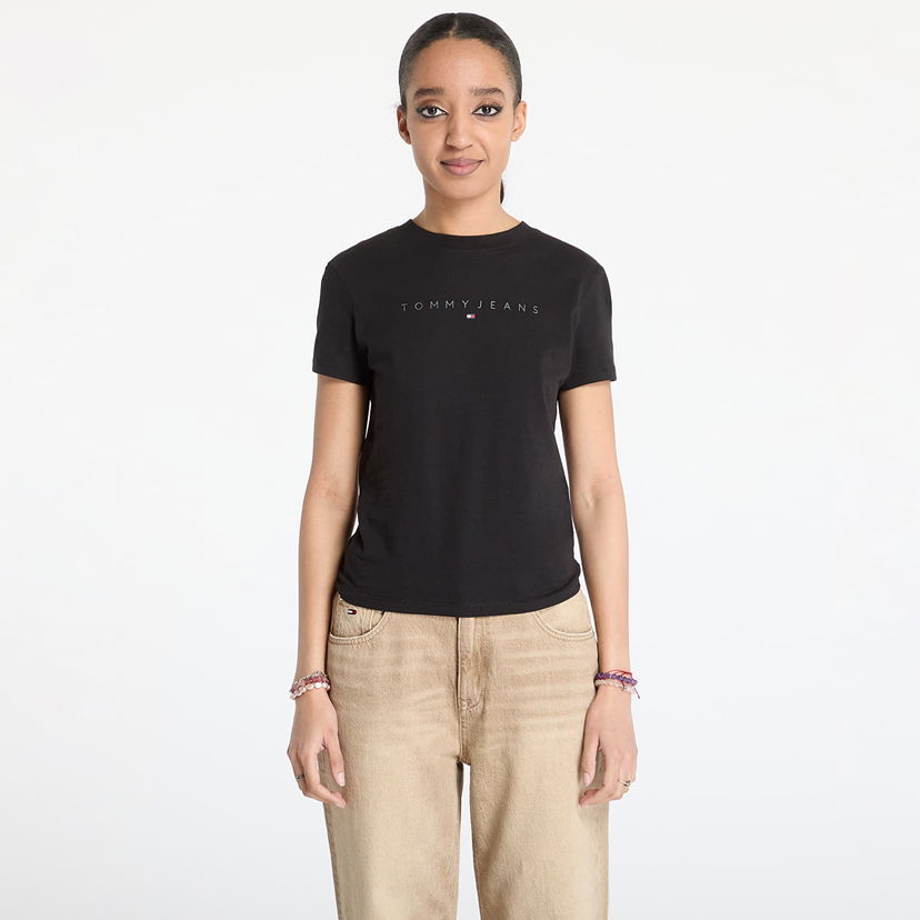 Majica Tommy Hilfiger Tommy Jeans Slim Linear T-Shirt Črna | DW0DW20315 BDS